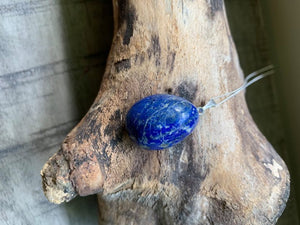 Collier pendentif Lapis Lazuli pierre roulée